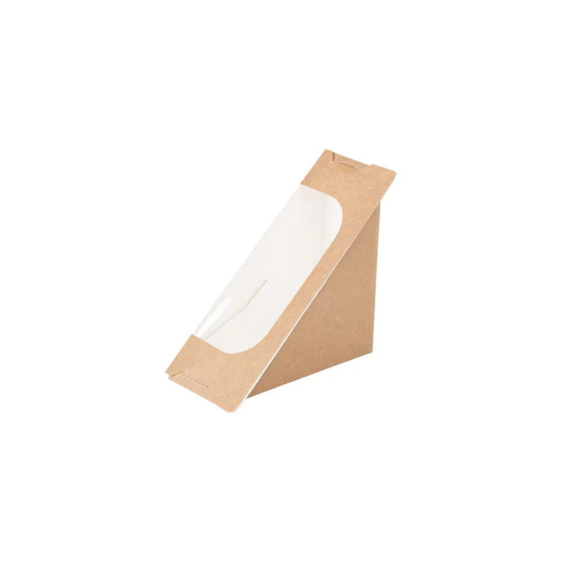 BOÎTES SANDWICH AVEC FENÊTRE THEPACK  12,4x12,4x5,5 CM NATUREL CARTON NANO-MICRO + OPP (500 UNITÉ)